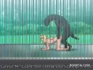 Rondborstig anime sweetheart kut genageld hard door monster bij de zoo