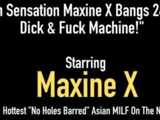 Грудаста азіатська maxine x манда трахає 24 дюйм вал & mechanical ебать toy&excl;