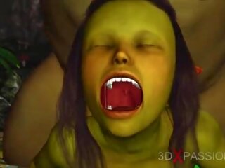 Green モンスター 鬼 ファック ハード a みだらな 女性 goblin arwen で ザ· enchanted 森