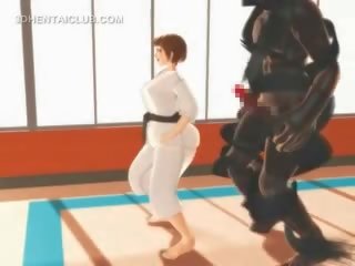 Hentai Karate honey Gagging On A Massive prick In 3d