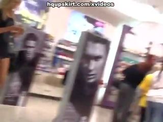 Shopping mall enchanting upskirt videos