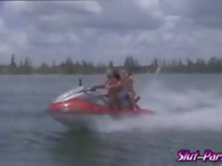 Two enticing Babes Got Fucked At The Speed Boat By turned on Men