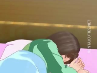 Søt 3d anime babe ha en våt drøm