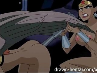 Justice league hentai - två kycklingar för batman sticka