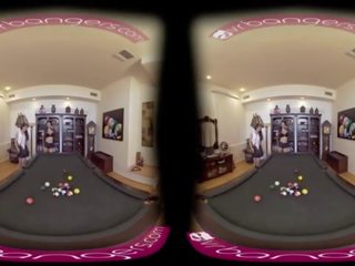 VR PORN-Mom Seduces Her Step damsel To Have adult film On The Pool Table