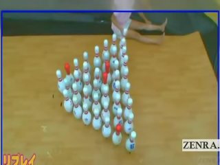 Sous-titré japonais amateur bowling jeu avec plan a quatre