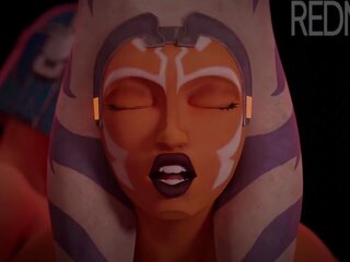 Estrella guerras - ahsoka tano jedi entrenamiento mamada (animation con sonar)