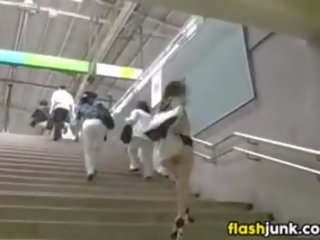 Japanese lassie Naked In Public On A Subway