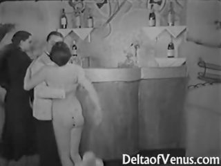 고대의 섹스 영화 1930s - 여성 여성 남성 삼인조 - 나체 주의자 바