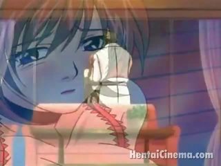 Rot behaart anime füchsin im heiß lingeria bekommen rosa nipps neckten von sie liebhaber
