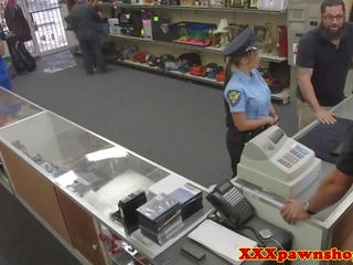 Real pawnshop sex film with bigass cop in uniform
