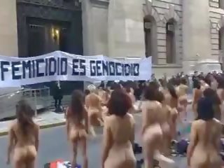 Akt ženy protest v argentina -colour verze: dospělý klip 01