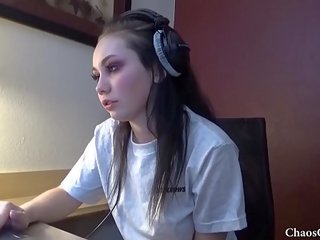 18 year old Lenna Lux masturbating in headphones